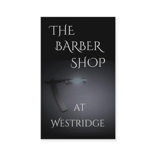 Barber Shop w/Straight Razor Image in Dark Grey
