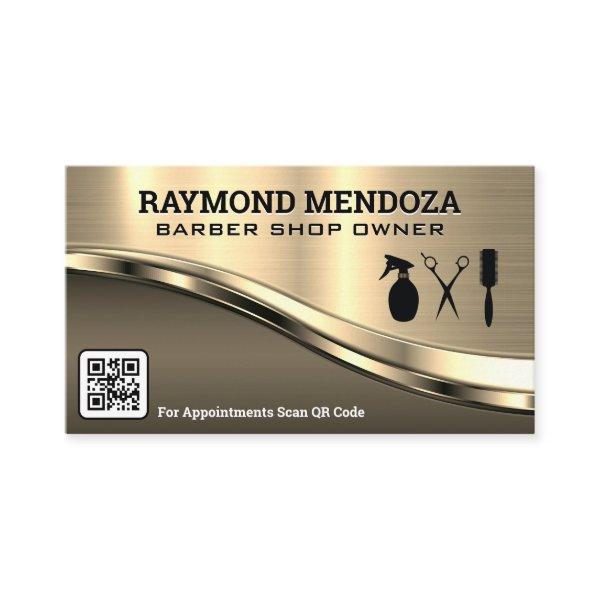 Barber Tools | QR Code | Metallic