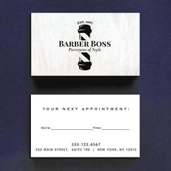 Barbershop Barber Pole Appointment Reminder Wood
