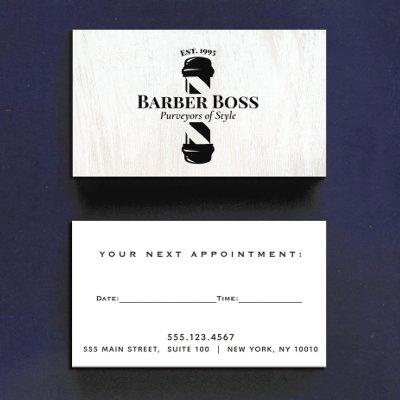 Barbershop Barber Pole Appointment Reminder Wood