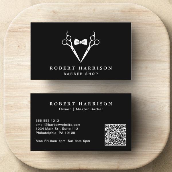 Barbershop Barber QR Code Black