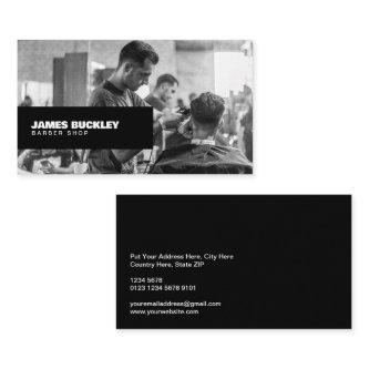 Barbershop Black and White Photo, Black