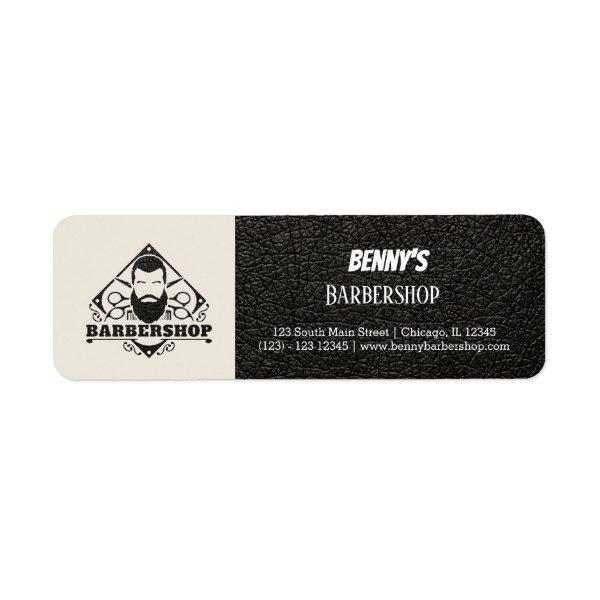 Barbershop leather look label