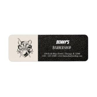Barbershop leather look label