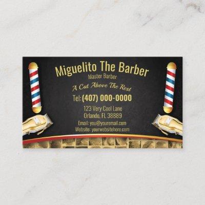 Barbershop Loyalty Card (Barber pole and clippers)