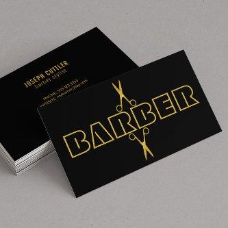 Barbershop modern gold scissors black