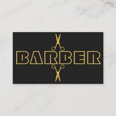 Barbershop modern gold scissors black