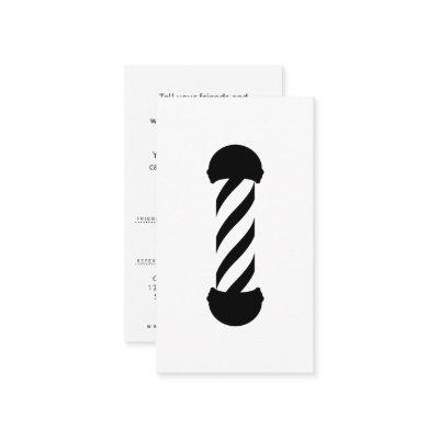 barbershop pole refer a friend referral card