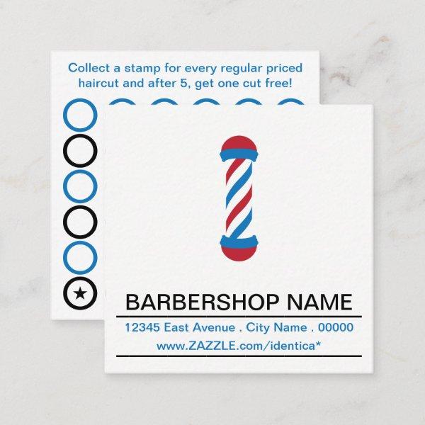 barbershop pole stamp card