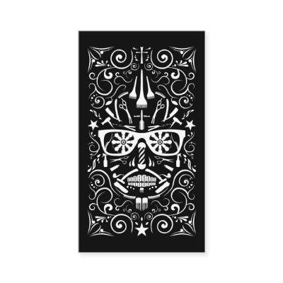 barbershop punk skull punch card