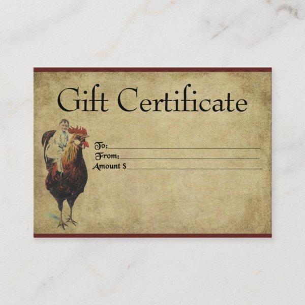 Barnyard Friend- Prim Gift Certificate Cards