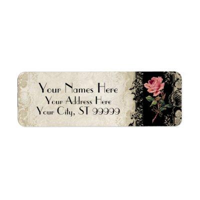 Baroque Style Vintage Rose Black n Cream Lace Label