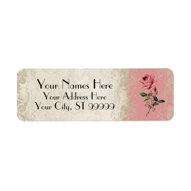 Baroque Style Vintage Rose Lace Label