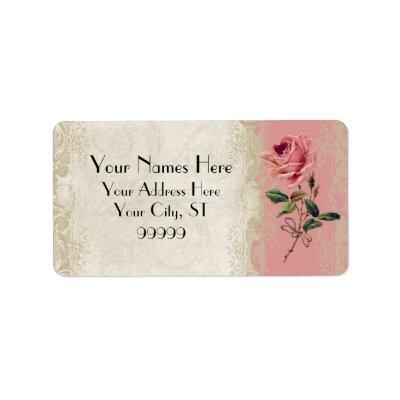 Baroque Style Vintage Rose Lace Label