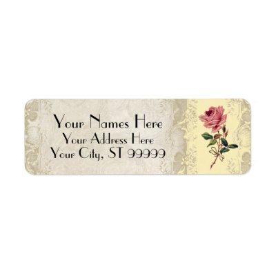 Baroque Style Vintage Rose Yellow n Cream Lace Label