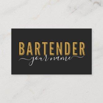 Bartender Vintage Retro Typography Signature Name
