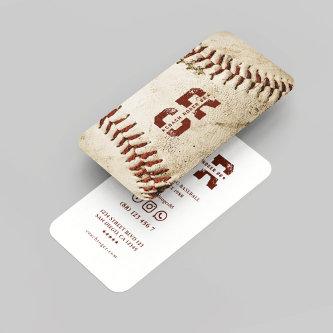 Baseball Coach Rustic Baseball Monogram Initials