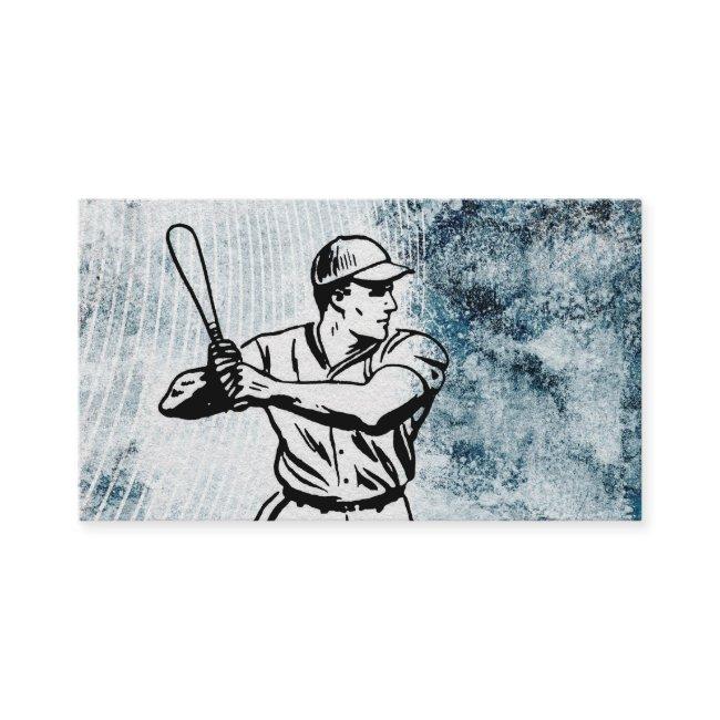 Baseball Player  - Blue White