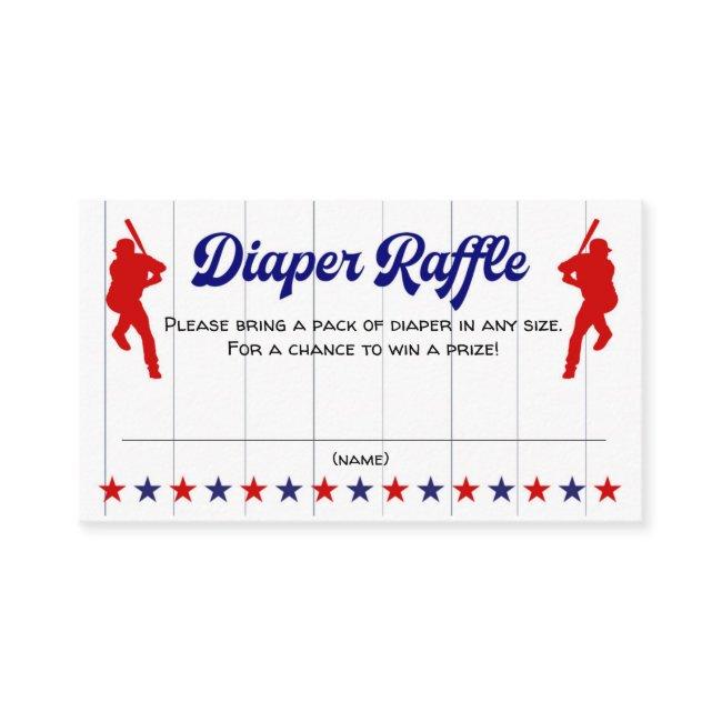 Baseball, Sport Baby Shower, Diaper Raffle card