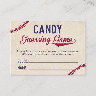Baseball Themed Baby Shower Candy Guessing Game