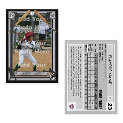 Baseball Trading Card Black Frt - Custom Stats