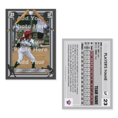 Baseball Trading Card Dark Grey Frt - Custom Stats