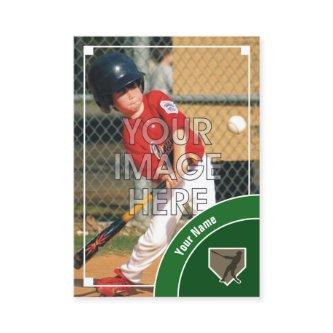 Baseball Trading Card Green Back - Custom Stats