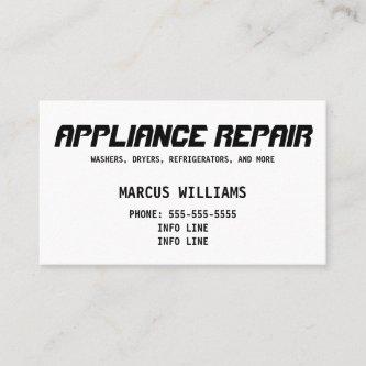 Basic Appliance Repair