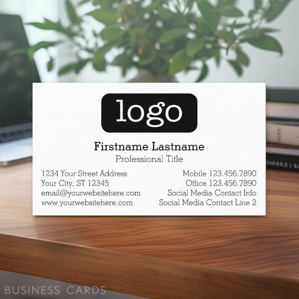 Basic Business Design Logo and Contact Information