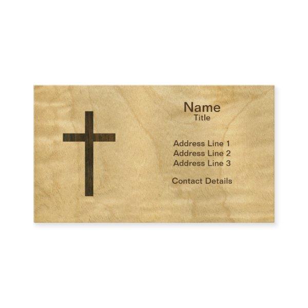 Basic Christian Cross Wooden Veneer Maple Rosewood