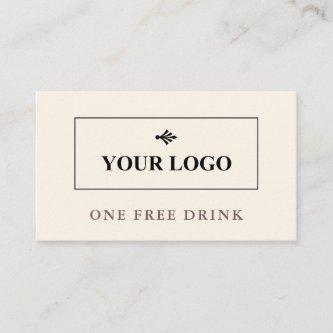Basic Clean Eggshell Brown Your Logo Drink Ticket