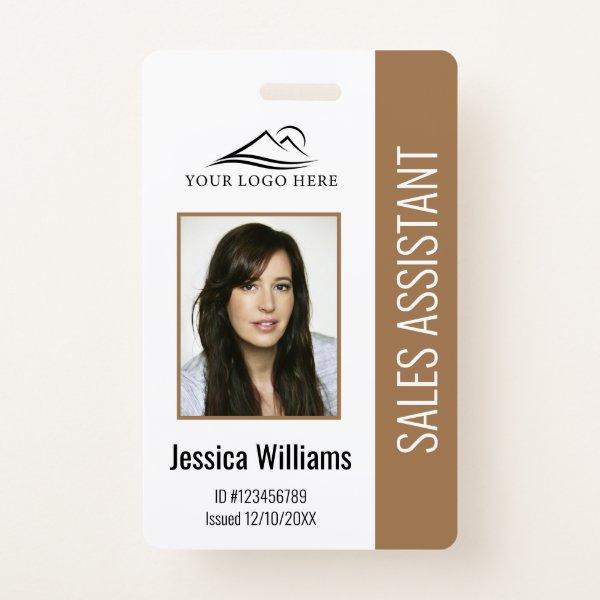 Basic Company Logo Photo Brown Employee Security Badge