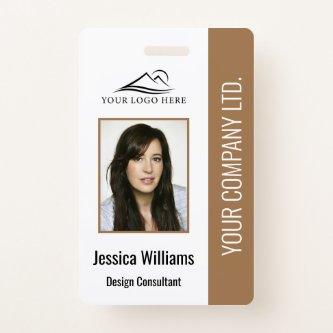 Basic Company Logo Photo Brown Employee Security Badge