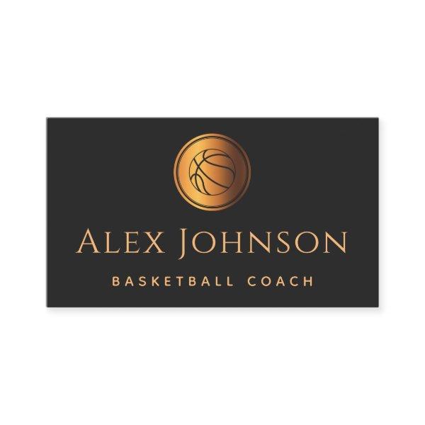 Basketball Coach Elegant Gold Modern Creative Ball