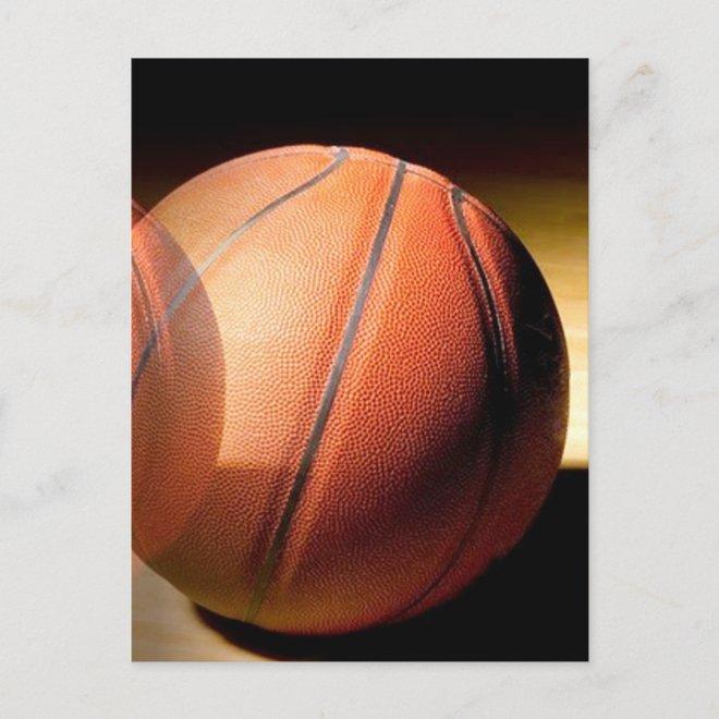 Basketball in Shadows Closeup Vertical Post Cards