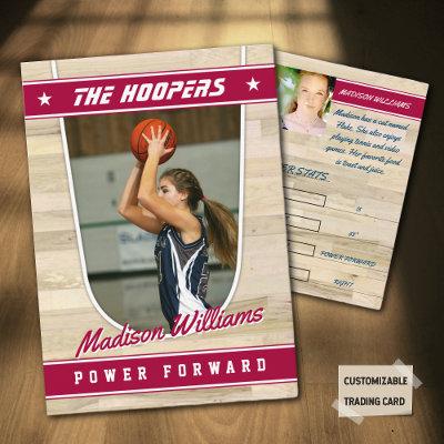 Basketball Team Trading Card Pink