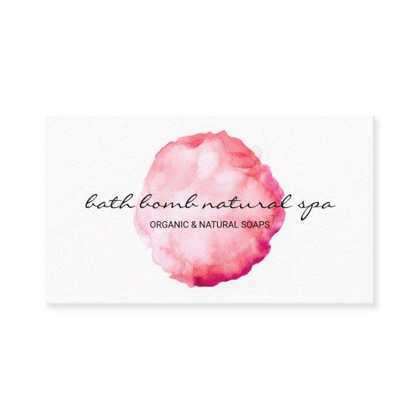 Bath Bomb Green Circle Watercolor Brush Pink