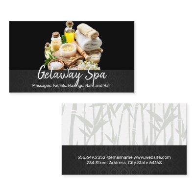 Bath Salts and Oils Day Spa | Bamboo Background Appointment Card