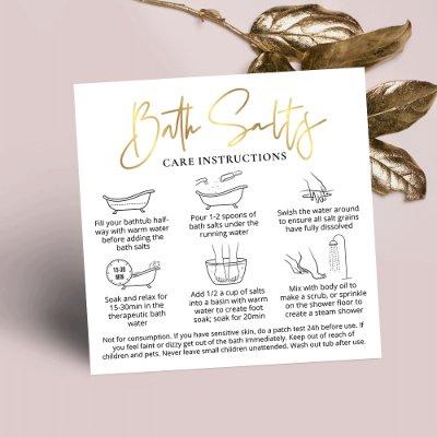 Bath Salts Safety User Guide White & Gold Square Square