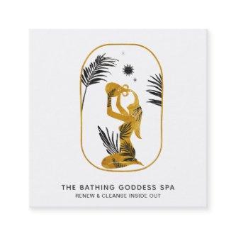 *~* Bathing Goddess with Palm Leaves Water Urn Square