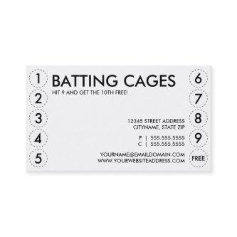 batting cages punch card