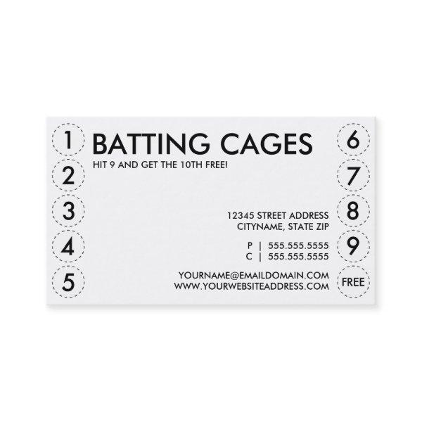 batting cages punch card