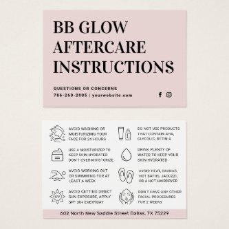 BB GLOW Facial Aftercare Instruction Card