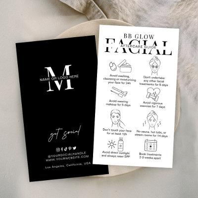 BB Glow Facial Aftercare Instructions Minimalist