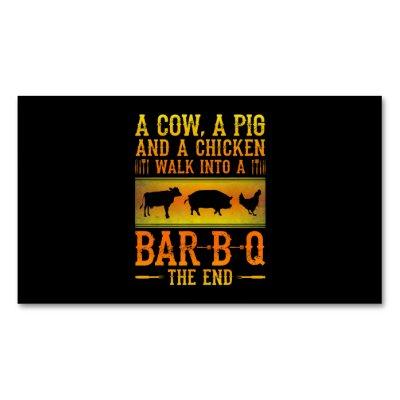BBQ | A Cow A Pig And A Chicken Walk Into A BBQ  Magnet