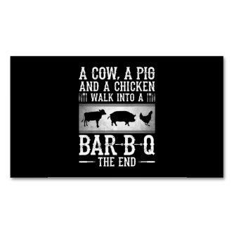 BBQ | A Cow A Pig And A Chicken Walk Into BBQ  Magnet