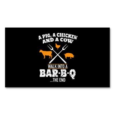 BBQ | A Pig A Chicken And A Cow Funny BBQ  Magnet
