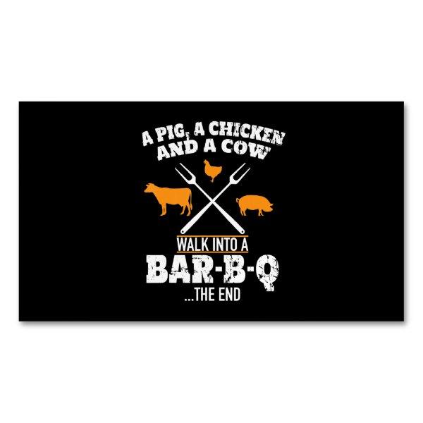 BBQ | A Pig A Chicken And A Cow Funny BBQ  Magnet