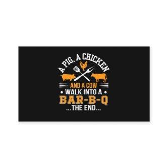 BBQ | BBQ Lover Pig Chicken Cow Walk Into bar BBQ Loyalty Card