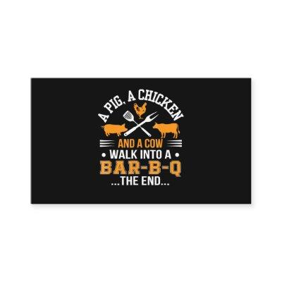 BBQ | BBQ Lover Pig Chicken Cow Walk Into bar BBQ Loyalty Card